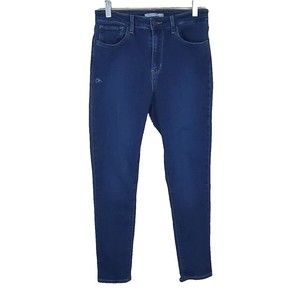 Levis 721 Jeans 29 High Rise Skinny Dark Wash Blue Distressed Stretch 28x27